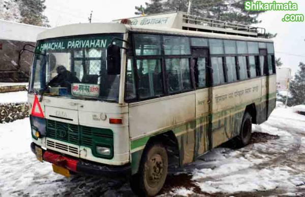 HRTC-Bus to janjehli from Mandi-Snow-Operations-Himachal-Roadways